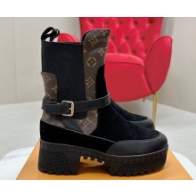 Louis Vuitton Laureate Platform Desert Boots Suede calf leather Black 2024