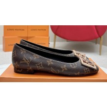Louis Vuitton Monogram Canvas Madeleine Flat Ballerinas Coffee with Dauphine LV Initials