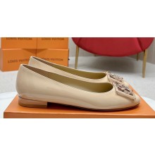 Louis Vuitton Patent Leather Madeleine Flat Ballerinas Nude with Dauphine LV Initials