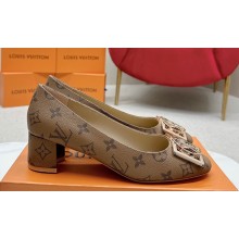Louis Vuitton Monogram Canvas Madeleine Pumps Brown with Dauphine LV Initials