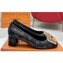 Louis Vuitton Monogram Canvas Madeleine Pumps Black with Dauphine LV Initials