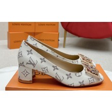 Louis Vuitton Monogram Canvas Madeleine Pumps White with Dauphine LV Initials