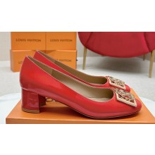 Louis Vuitton Patent Leather Madeleine Pumps Red with Dauphine LV Initials