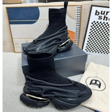 Balmain Unicorn high-top trainers Men's Sneakers in knit and rubber Black 2024