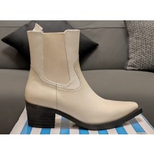 Prada Heel 6.5cm Brushed leather boots 1T132N White 2024