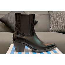 Prada Heel 6.5cm Brushed leather boots 1T132N Black 2024