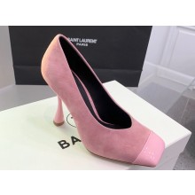 Balmain Heel 10cm Suede Pink/Patent Leather Pumps Spring-Summer 2024 Fashion show