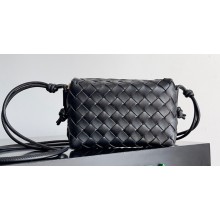 Bottega Veneta Mini Loop Camera Intrecciato leather cross-body Bag Black 2024
