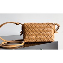 Bottega Veneta Mini Loop Camera Intrecciato leather cross-body Bag ALMOND 2024