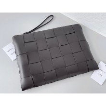 Bottega Veneta Large Cassette Pouch Intreccio leather wristlet Bag LIGHT BROWN 2024