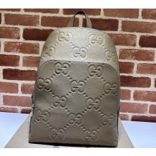Gucci Jumbo GG Leather Large backpack bag 766932 Gray