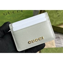 Gucci Card case with Gucci script 773428 leather Light Gray 2024