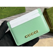 Gucci Card case with Gucci script 773428 leather Pale Green 2024