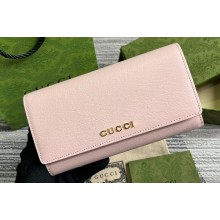 Gucci Continental wallet with Gucci script 772638 leather Light Pink 2024