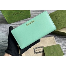 Gucci Zip around wallet with Gucci script 772642 leather Pale Green 2024