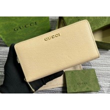 Gucci Zip around wallet with Gucci script 772642 leather Light Beige 2024