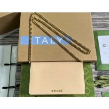 Gucci Chain wallet with Gucci script 772643 leather Light Beige 2024