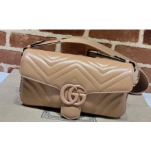 Gucci GG Marmont shoulder bag 734814 leather Nude with Brass hardware 2024