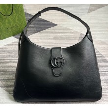 Gucci Aphrodite large shoulder bag 772483 leather Black with Brass hardware 2024