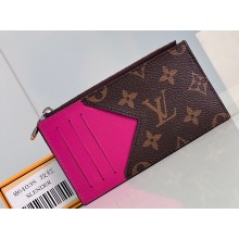 Louis Vuitton Monogram Canvas Coin Card Holder M82912 Fuchsia 2024
