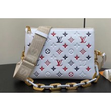 Louis Vuitton Lambskin Coussin PM Bag M23466 White 2024