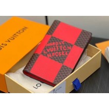Louis Vuitton Damier Pop Canvas Pocket Organizer Wallet N40614 Red 2024