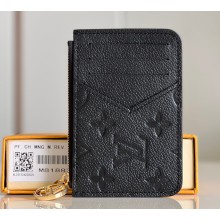 Louis Vuitton Monogram Empreinte Leather Romy Card Holder M81883 Black
