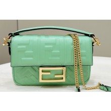 Fendi Nappa Leather Mini Baguette bag Light Green