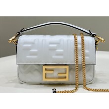 Fendi Nappa Leather Mini Baguette bag White