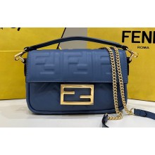 Fendi Nappa Leather Mini Baguette bag blue