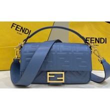 Fendi Nappa Leather Medium Baguette Bag blue