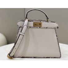 Fendi Peekaboo ISEEU Small Bag White Calfskin/Python Edge