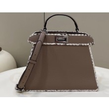Fendi Peekaboo ISEEU Small Bag Gray Calfskin/Python Edge