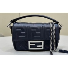 Fendi Nappa Leather Mini Baguette bag Midnight blue