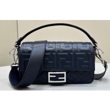Fendi Nappa Leather Medium Baguette Bag Midnight blue