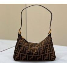 Fendi Vintage Hobo Bag in Brown jacquard FF fabric 8299