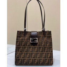 Fendi Vintage Tote Bag in Brown jacquard FF fabric 8316