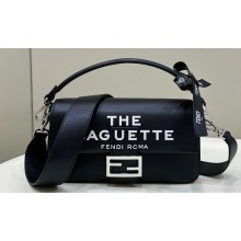 Fendi by Marc Jacobs Medium Baguette Bag in Print Leather Black 2024