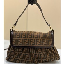 Fendi Vintage Shoulder Bag in Brown jacquard FF fabric 8333