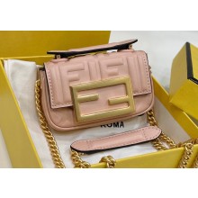 Fendi Nano Baguette Chain Bag Leather Pink