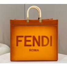 Fendi Sunshine Large Shopper Tote Bag Graduated Orange