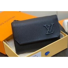 Louis Vuitton Cowhide leather Aerogram Slender Pilot Wallet M81740 Black 2024