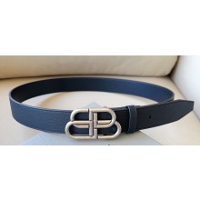 Balenciaga Width 3.4cm BB Large Belt in Black/Silver