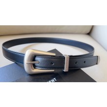 Saint Laurent Width 2.5cm folk buckle belt in smooth leather 756414 01