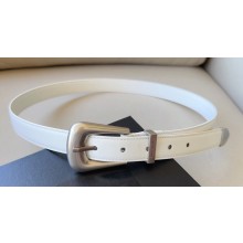 Saint Laurent Width 2.5cm folk buckle belt in smooth leather 756414 03