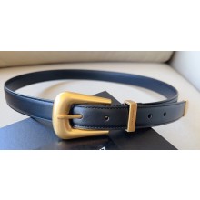Saint Laurent Width 2.5cm folk buckle belt in smooth leather 756414 04