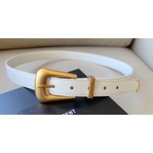 Saint Laurent Width 2.5cm folk buckle belt in smooth leather 756414 06