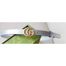 Gucci Width 2cm GG Marmont thin belt 409417 Silver/Gold lamé leather