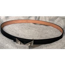 Fendi Width 2cm Bag Bugs Crystal leather Belt Black