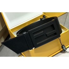 Fendi Width 6cm Baguette Wide leather belt Black